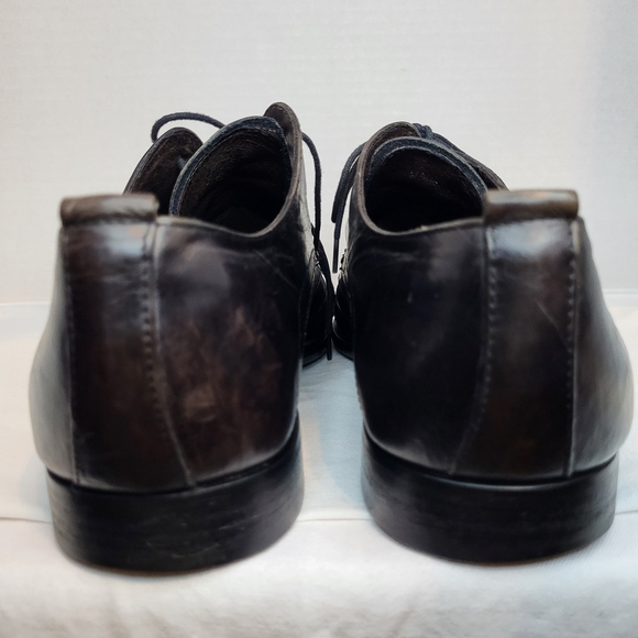 Browns men's black leather square toe lace up front dress shoes. Size 39 - Picture 9 of 16